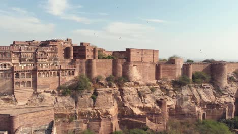 majestic exterior view of mehrangarh fort and museum, jodhpur india