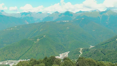 mountain scenery with ski resort