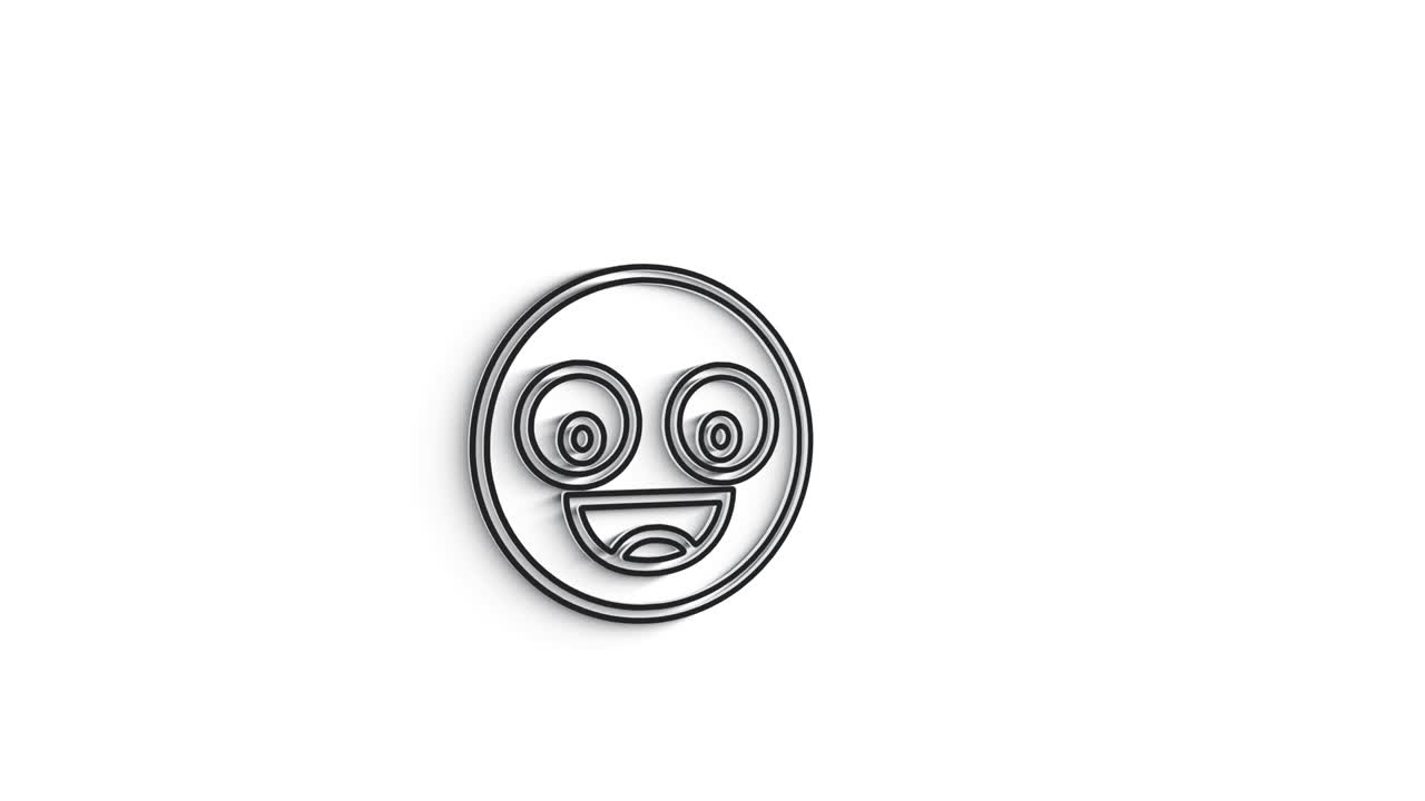 3D Line Icon emoticon for text Animation on white background.