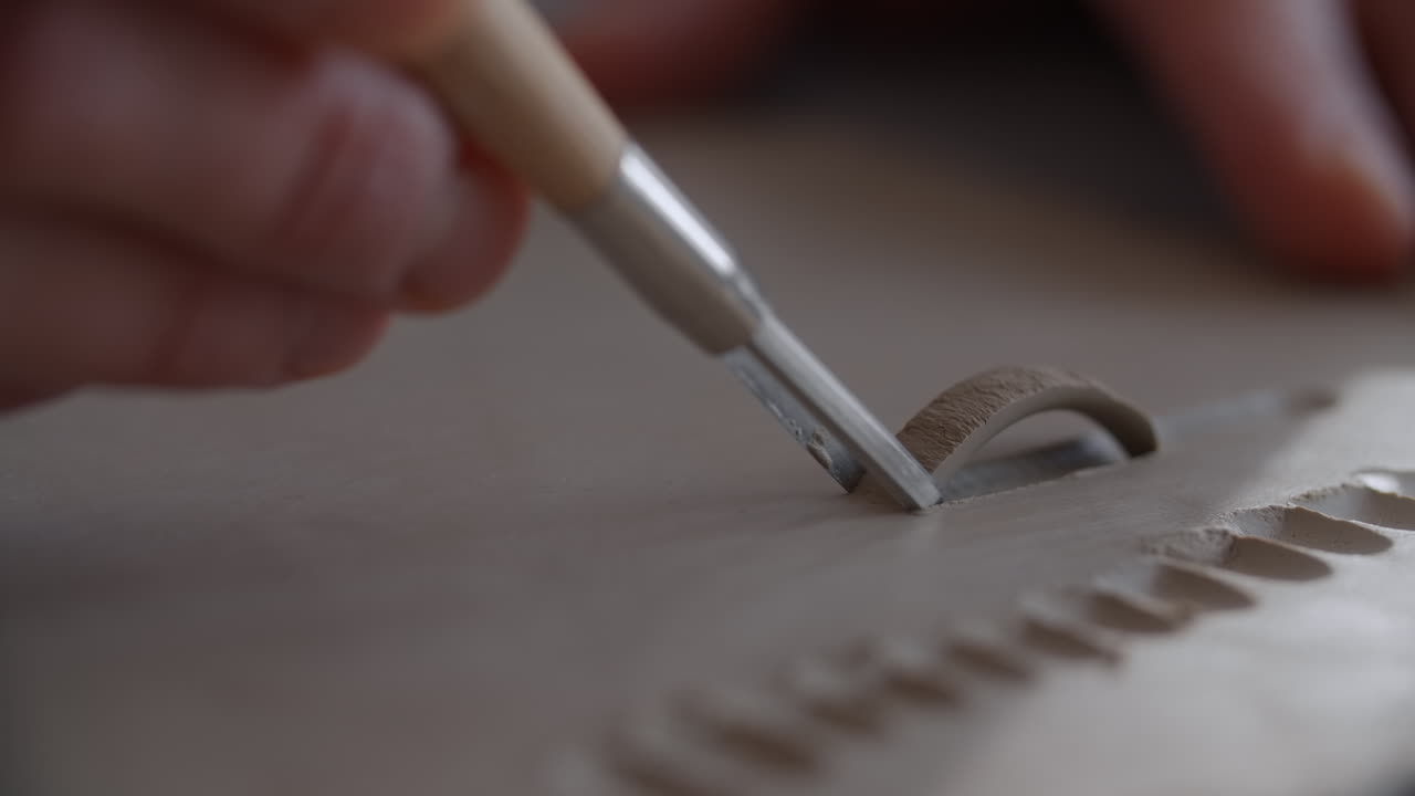 esculpir arcilla con herramientas