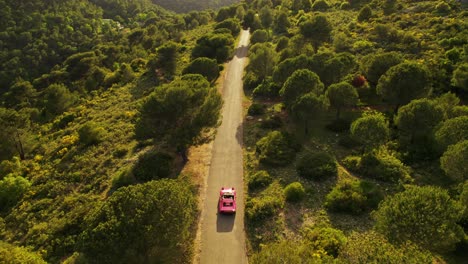 Malerische-Drohnenansichten-Von-Oldtimer-Luxusautos