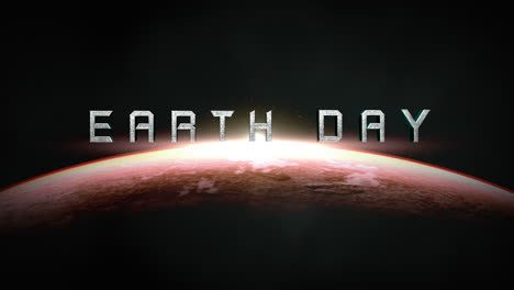 earth day with red planet in space