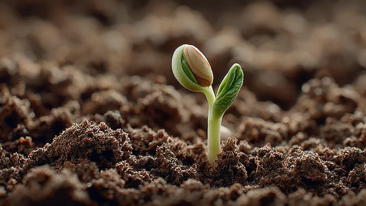 A Timelapse of a Seedling Breaking Through the Soil: Witness the Incredible Journey of Nature's Growth and Transformation from Dormancy to Life