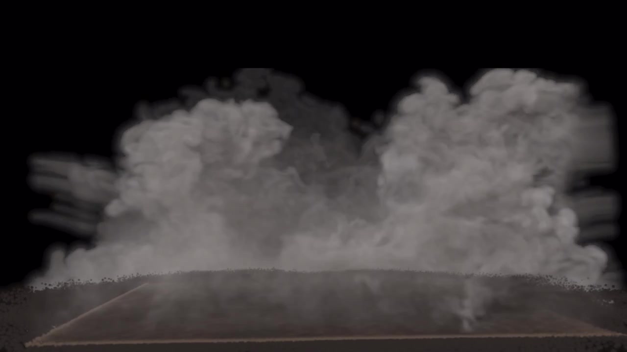 茶色の地面にかかる煙雲