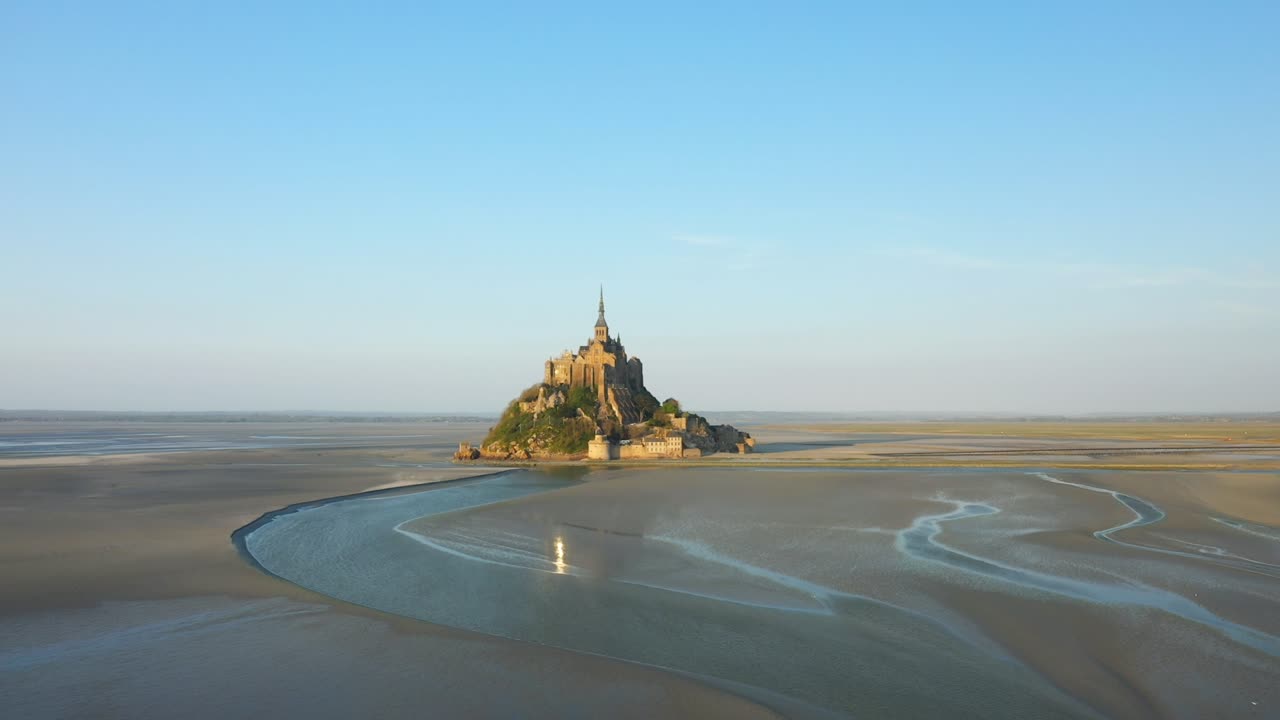 Mont Saint Michel in Europe, France, Normandy, Manche, in spring, on a sunny day.
