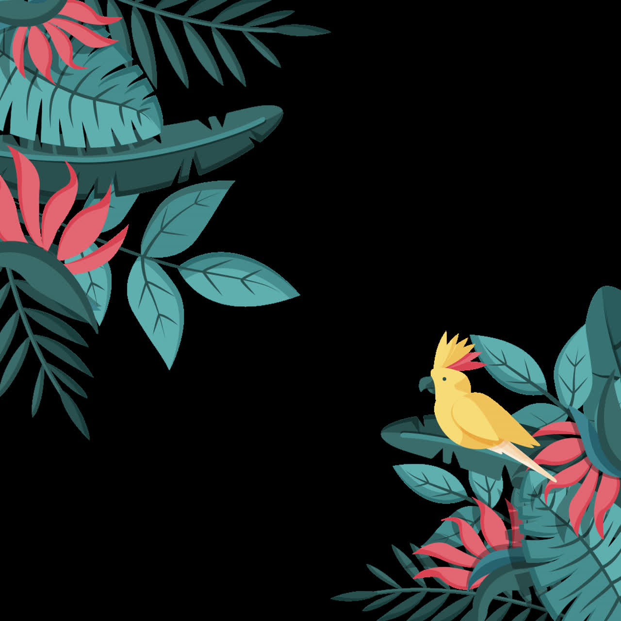 Tropical Bird and Floral Design