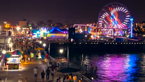 night at the santa monica pier