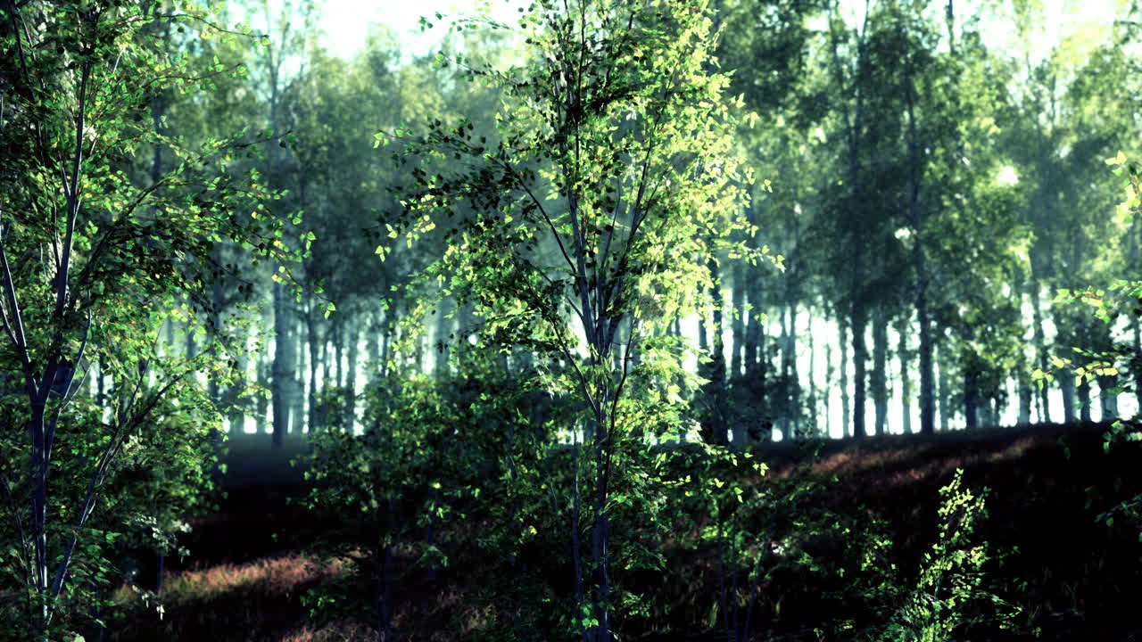 빛 이 비치는 버드나무 숲