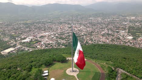 giant mexican flag in the city of iguala, guerrero, mexico