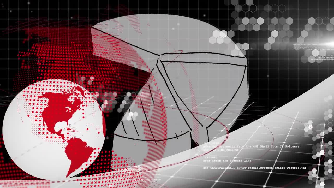 animación del procesamiento de datos en todo el mundo