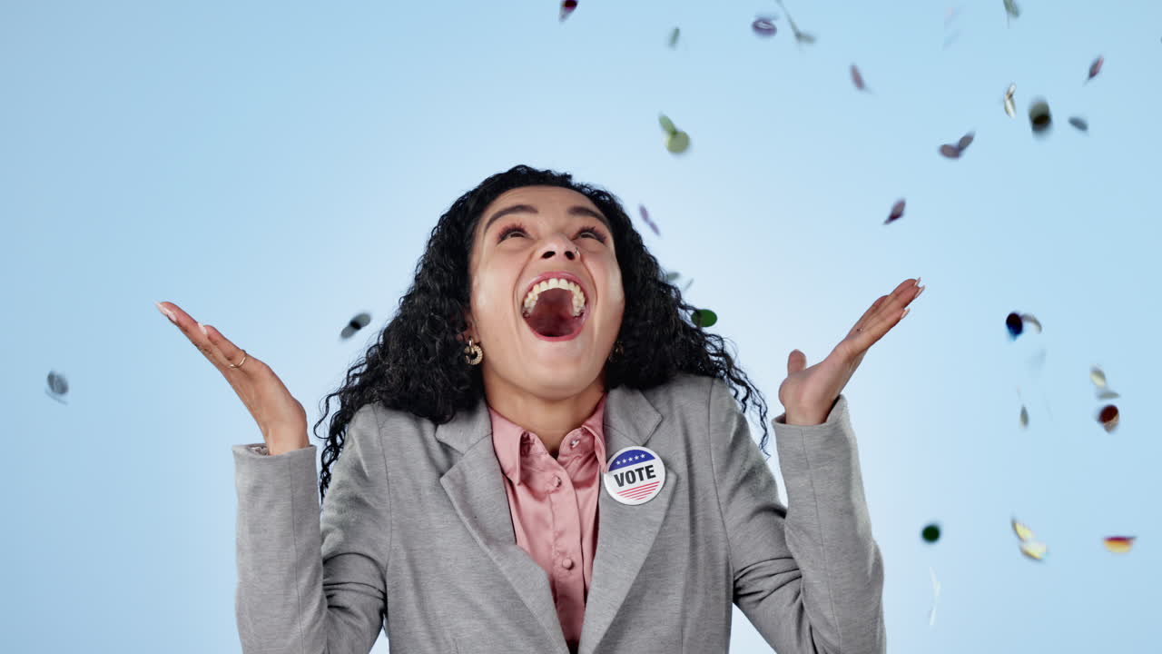 우승, 축하 및 여성과 컨페티