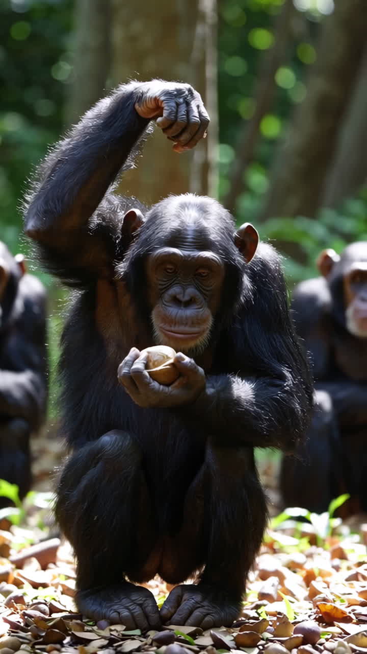 Chimpanzees in a Forest