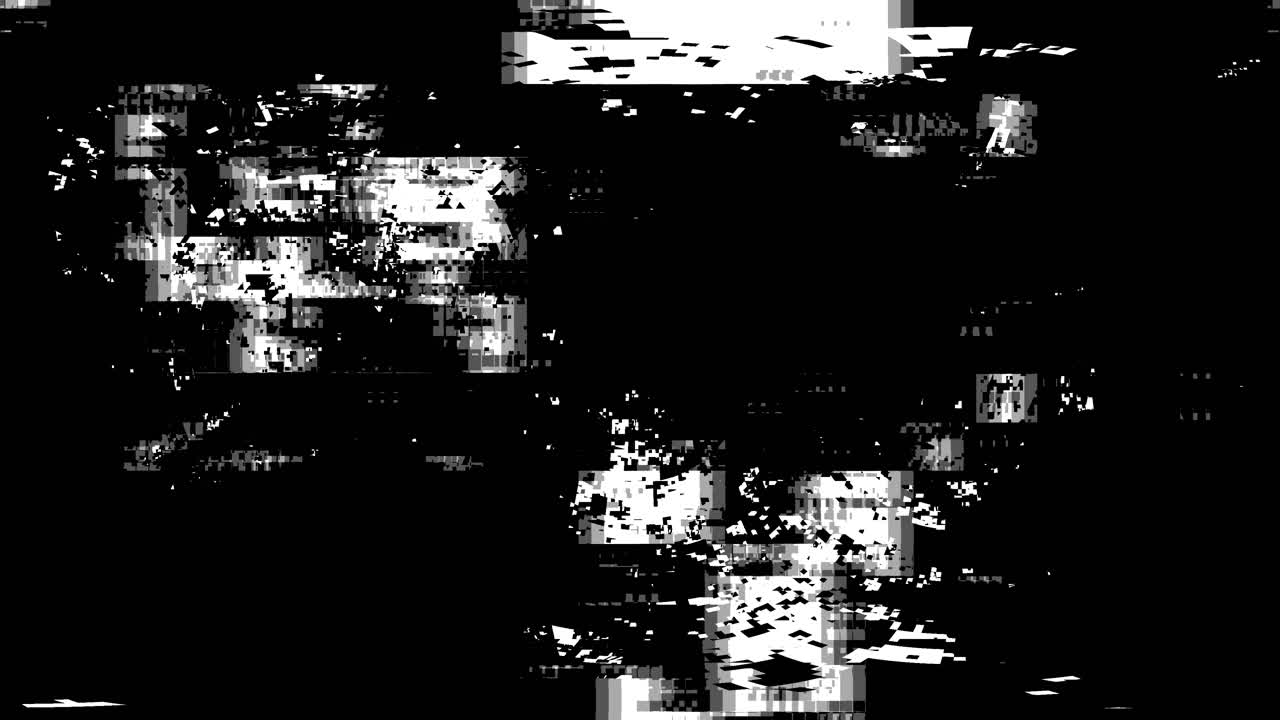 Digitální glitch přechod z černé do bílé