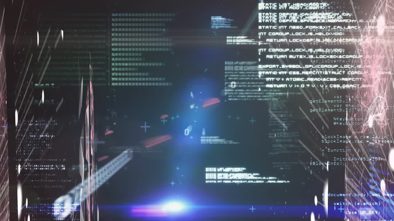 바이너리 코딩을 통한 데이터 처리 및 연결 네트워크의 애니메이션