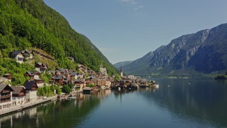 stunning mountain village by a lake in austria