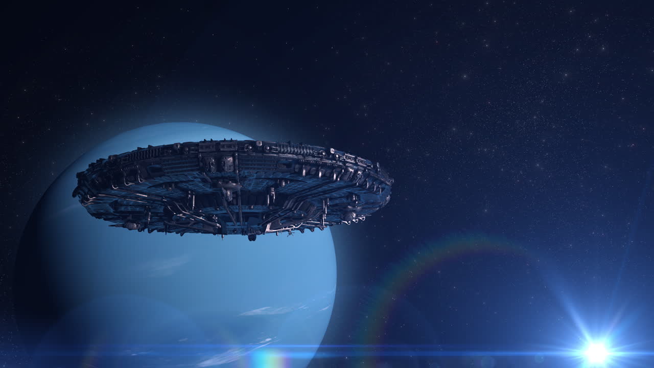 Spaceship over a Distant Planet