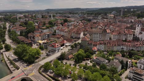 aerial view of aarau, switzerland, showing charming rooftops and streets