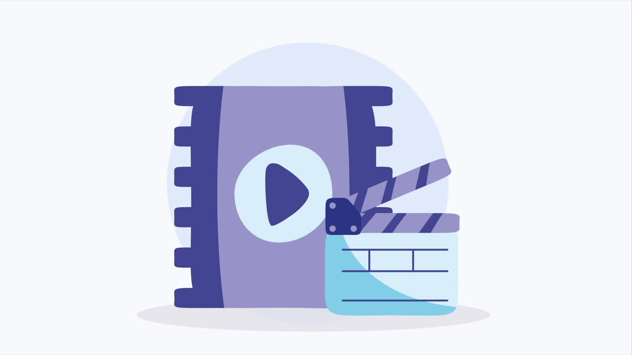 cinta de reproductor de medios con animación del botón de reproducción