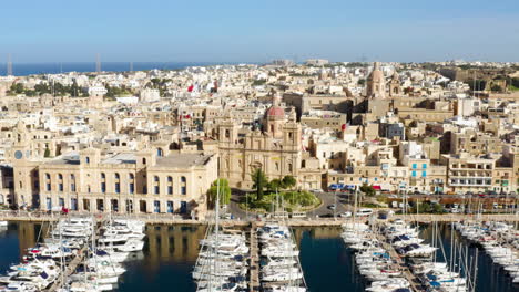 Sehenswürdigkeiten-Der-Stadt-Città-Vittoriosa,-Birgu-Auf-Der-Südseite-Des-Grand-Harbour-Im-Südosten-Maltas