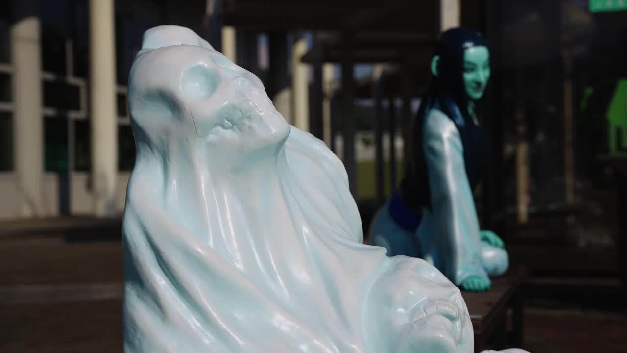 Yuki-Onna "Snow Woman" Yokai Statue in Fukusaki City, Hyogo Japan