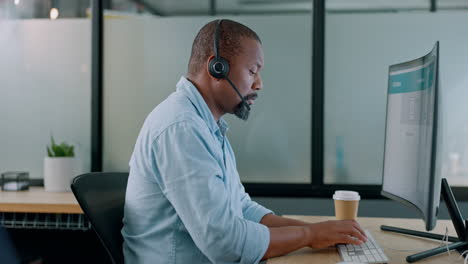 Business,-black-man-and-call-center-for-customer