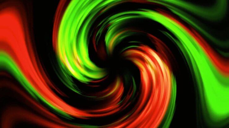 Vibrant Red and Green Abstract Swirl Animation