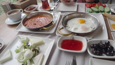 a delicious turkish breakfast spread