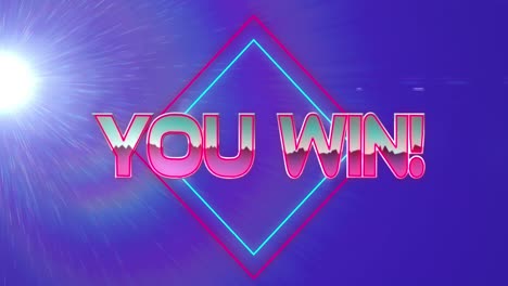 animation of you win text over shapes