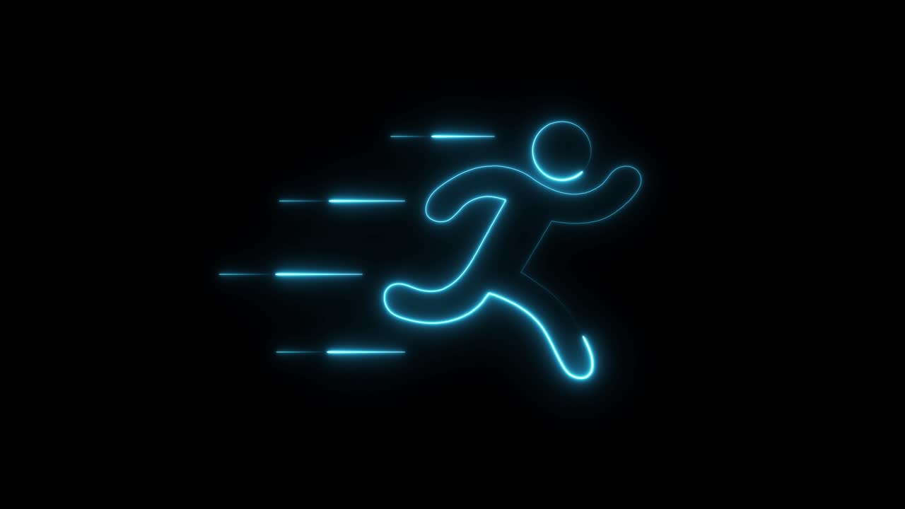 Neon Running Figure