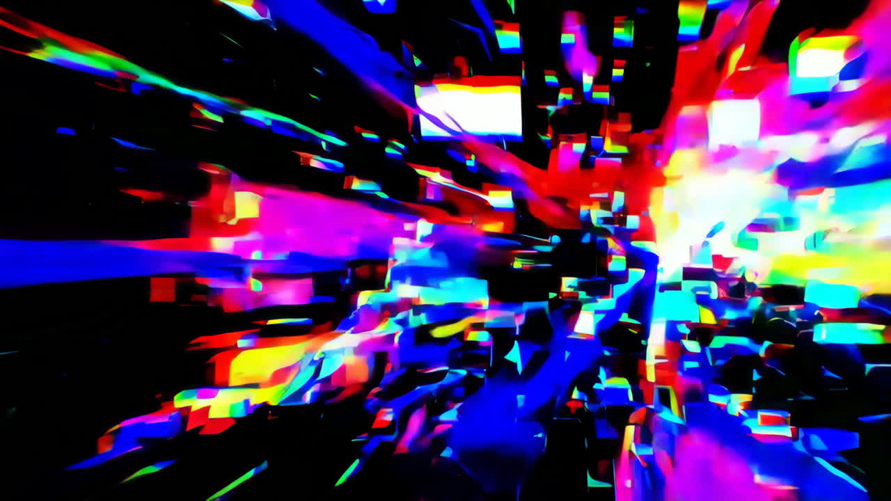 Dynamic Colorful Glitch Art Explosion