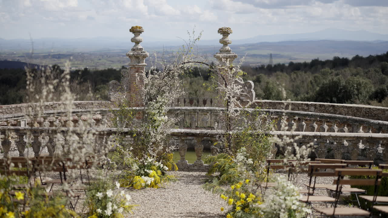 Outdoor Wedding Ceremony at a Historic Villa
