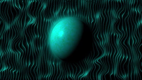 animation of globe spinning over shapes moving