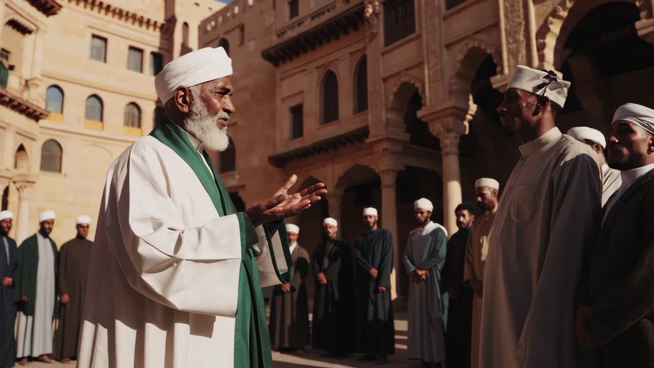 Muslim Religious Gathering in a Mosque