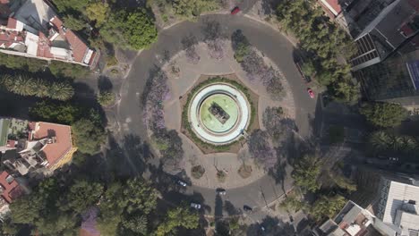 toma aerea de la fuente de cibeles en la ciudad de mexico