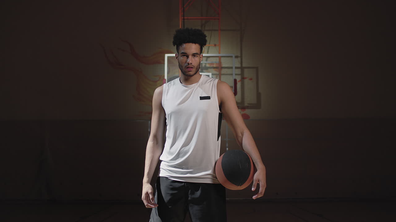 Portrait of Determined Basketball Player