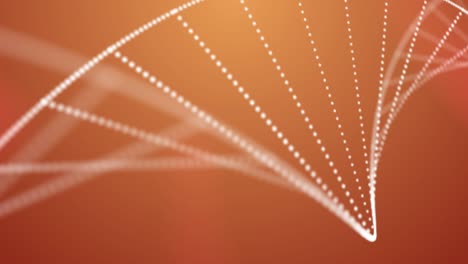 estructura de adn 3d que se forma contra un fondo naranja