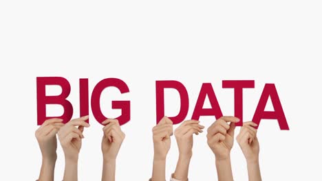 hands holding up big data