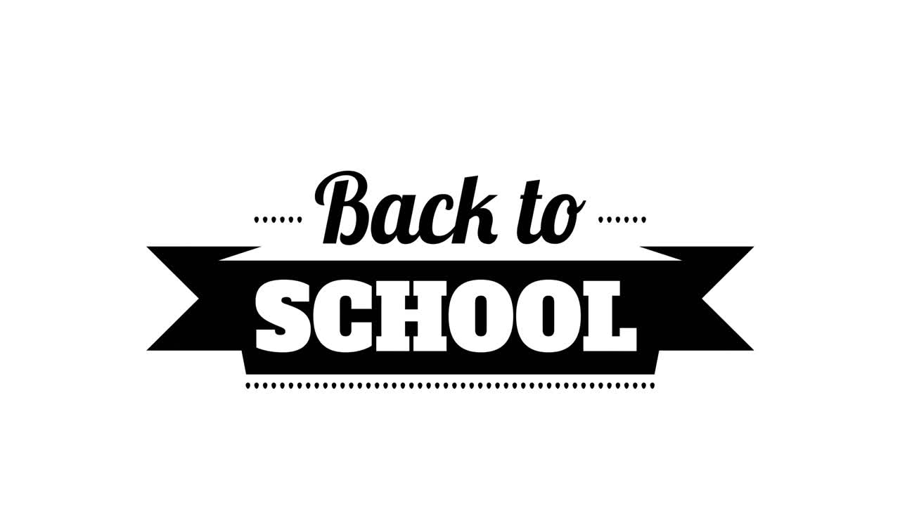 ⁇ 색 배경에 있는 학교 복귀 텍스트의 애니메이션