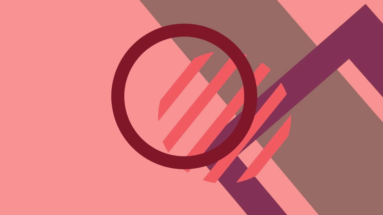Animation of red and pink shapes over pink background