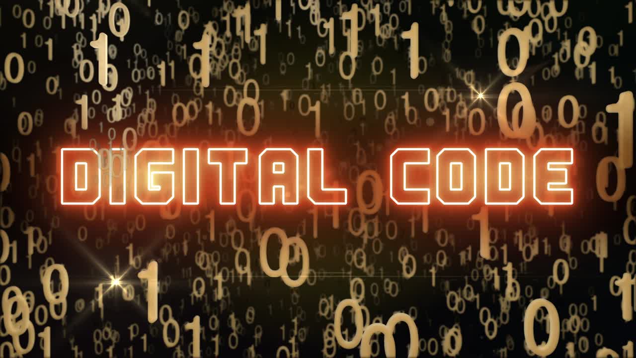 Golden Digital Code concept with digital code