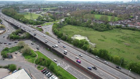 North-circular-road-A406-London-UK-East-Ham-drone-aerial-view