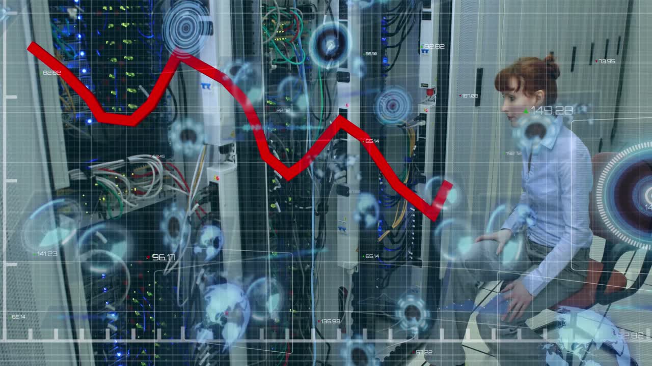 animación del procesamiento de datos a través de la red verde