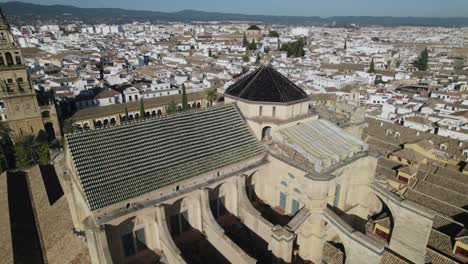 moorish-style place of worship - great mosque of cordoba; aerial view