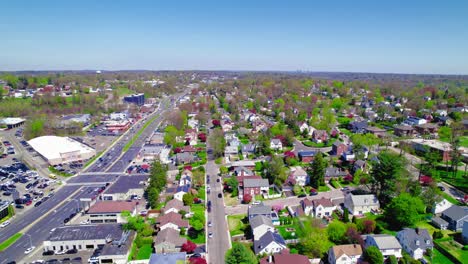 residential housing in the city of yonkers during spring_drone shot