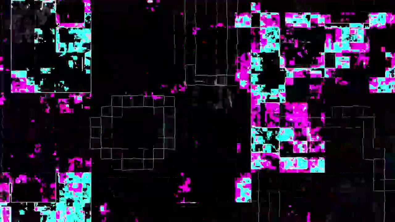 Abstrakter digitaler Glitch-Effekt mit Neonfarben