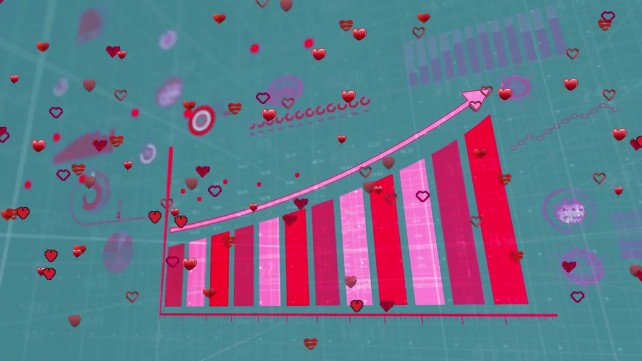 Animatie van de verwerking van financiële gegevens op een blauwe achtergrond