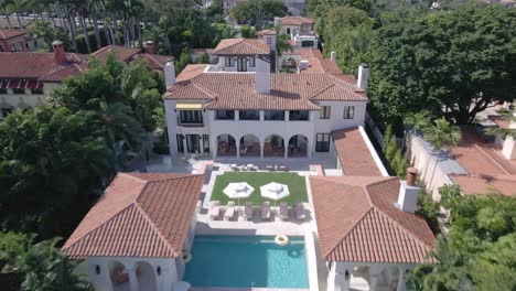 aerial view from a drone over south beach florida