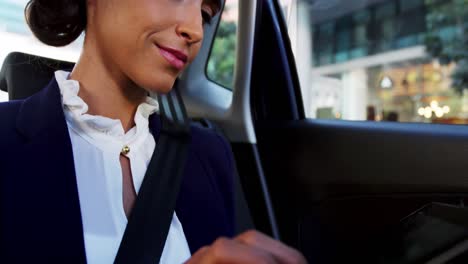 businesswoman using digital tablet