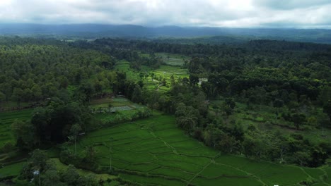 aerial views over baju kidul with landscape vistas in east java indonesia