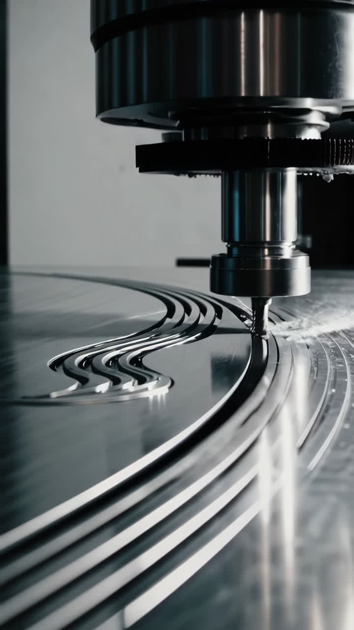 CNC Machine Working on Metal Plate